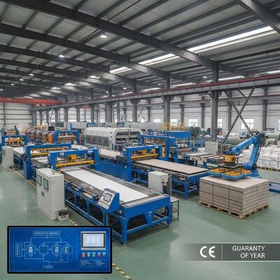 표준 CE 인증 및 1년 보증을 통합한 2000sqm 섬유 시멘트 보드 생산 라인, 일관된 보드 생산에 최적화됨