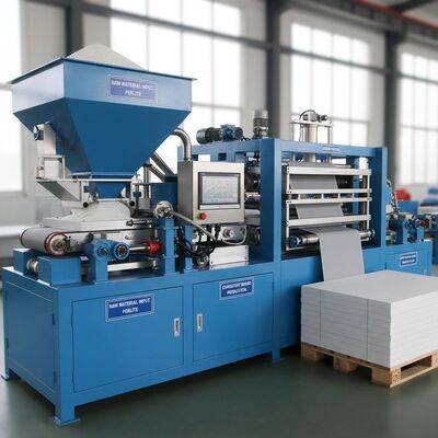 펄라이트가 포함된 블루 완전 자동 MGO 보드 기계 원자재 투입, 연속 작동 및 일관된 보드 생산을 위해 설계됨